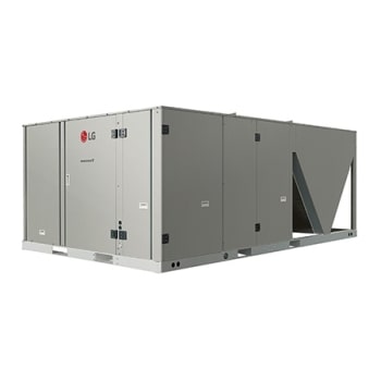 يحتوي مكيّف الهواء LG Single Package على قنوات مربعة الشكل على الجوانب اليمنى من المقدمة.1